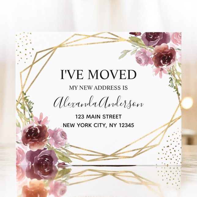 Budget Moving Announcement Floral Geometric (Creator Uploaded)