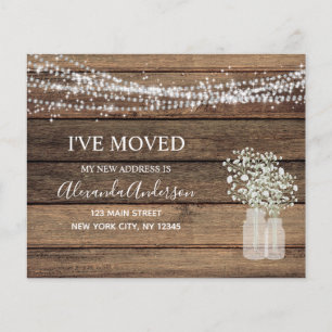 Budget Moving Announcement Rustic Farmhouse Wood