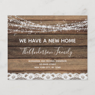 Budget Moving Announcement Rustic Farmhouse Wood