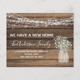Budget Moving Announcement Rustic Farmhouse Wood Flyer
