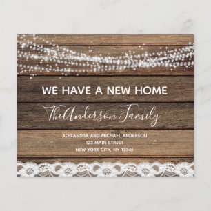 Budget Moving Announcement Rustic Farmhouse Wood Flyer