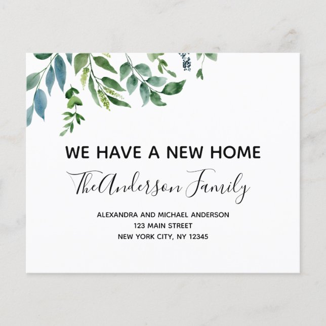 Budget Moving Announcement Spring Greenery Flyer (Front)