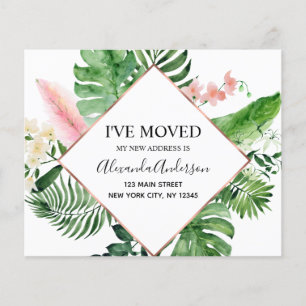 Budget Moving Announcement Tropical Floral Flyer