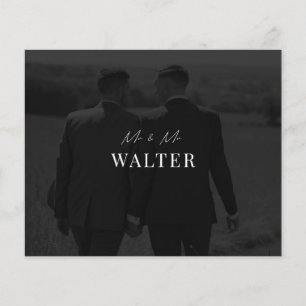 Budget Mr & Mr Wedding Photo Thank You Card