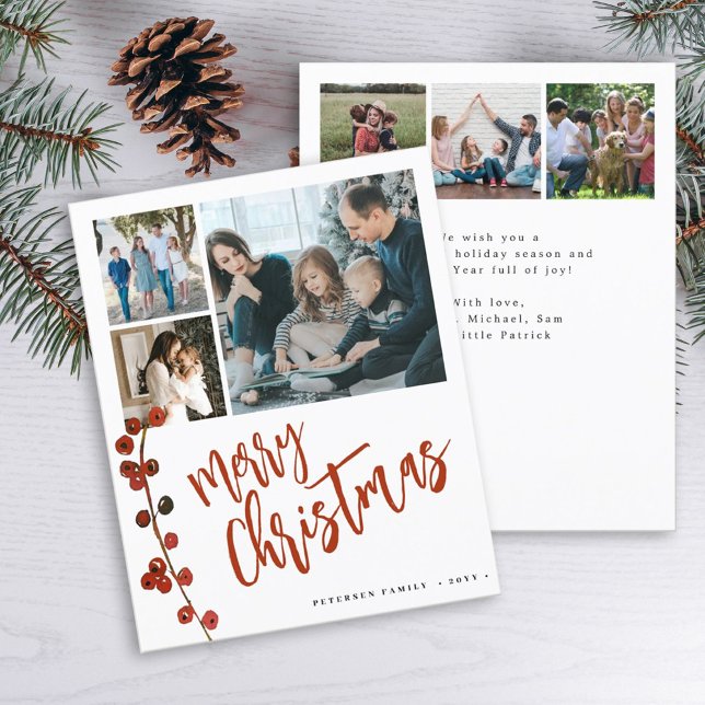 Budget multi 6 photo Merry Christmas Holiday Card (Creator Uploaded)