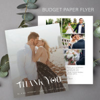 Budget multi photo collage wedding thank you card