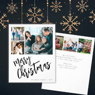 Budget multi photo Merry Christmas Holiday Card 