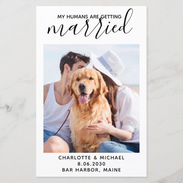 Budget My Humans Are Getting Married Pet Photo (Front)