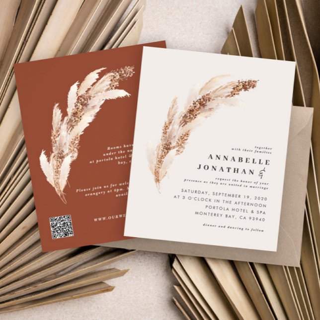 Budget natural boho pampas grass elegant wedding f flyer (Creator Uploaded)