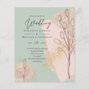 BUDGET Natural Earth Abstract Wedding Invitations