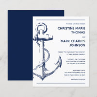 Budget Nautical Anchor Wedding Invite