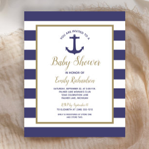Budget Nautical Baby Shower Invitation