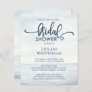 Budget Nautical Ocean Bridal Shower Invitation