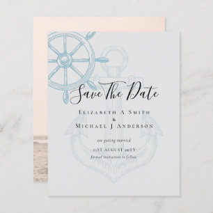 BUDGET Nautical PHOTO Save Dates Sea Beach Ocean
