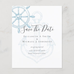 BUDGET Nautical PHOTO Save Dates Sea Beach Ocean Flyer