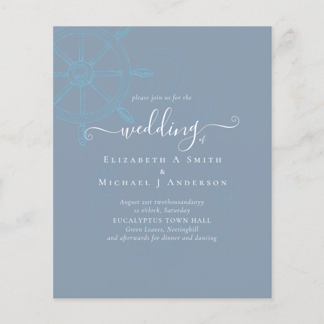 BUDGET  Nautical Ships Wheel Wedding (Front)