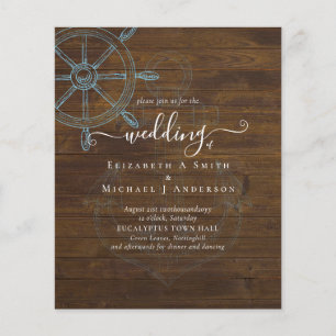 BUDGET  Nautical Ships Wheel Wedding Flyer