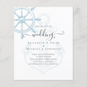 BUDGET  Nautical Ships Wheel Wedding Flyer