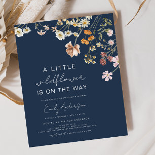 Budget Navy Blue A Little Wildflower Baby Shower