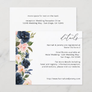 Budget Navy Blue & Blush Pink Floral Details