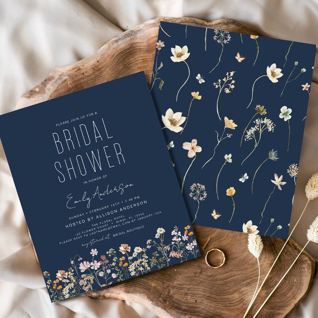 Budget Navy Blue Boho Wildflower Bridal Shower (Creator Uploaded)