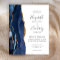 Budget Navy Blue Gold Agate Wedding Invitation
