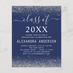 Budget Navy Blue Silver Photo Graduation 2023 Flyer