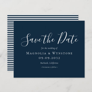 BUDGET Navy Blue Wedding Save The Date