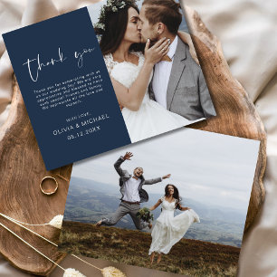 Budget Navy Blue Wedding Thank You Photo