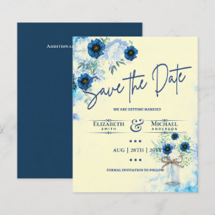 Budget Navy Dusty Blue Floral Rustic Wedding