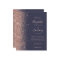 Budget Navy Rose Gold Glitter Wedding Invitation