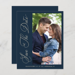 Budget Navy Wedding Photo Wimshical Script 