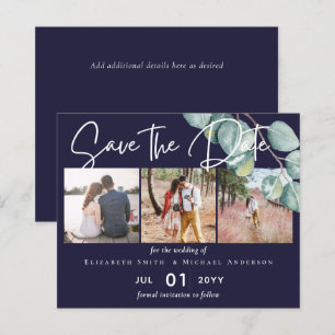 Budget NAVY White Sage Eucalyptus Save Dates PHOTO