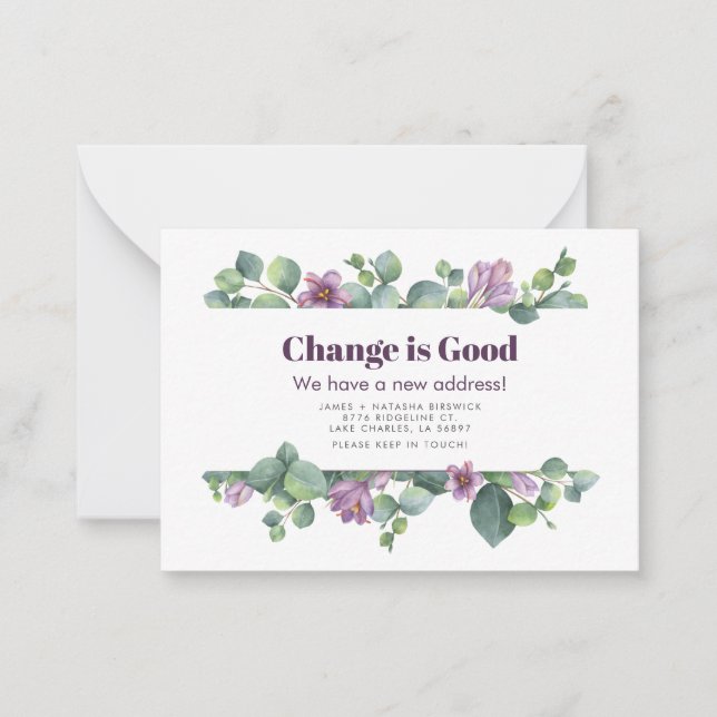 Budget New Address Eucalyptus Moving Announcement (Front)