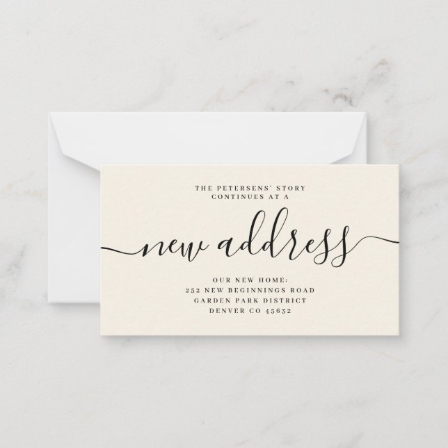 Budget new address script moving announcement (Front)
