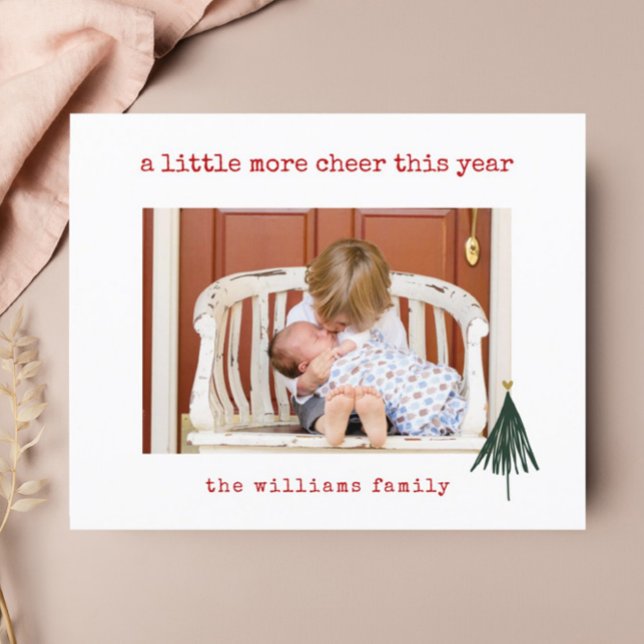 Budget New Baby Minimalist Photo Christmas Card (Creator Uploaded)