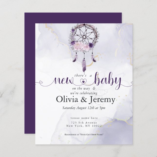 Budget New Baby on the Way Purple DreamCatcher (Front/Back)