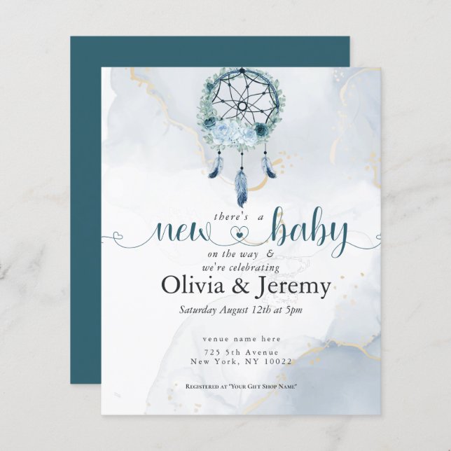 Budget New Baby on the Way Teal DreamCatcher (Front/Back)