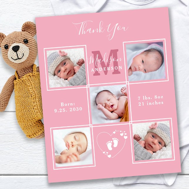Budget New Baby Thank You Photo Birth Announcement (Creator Uploaded)