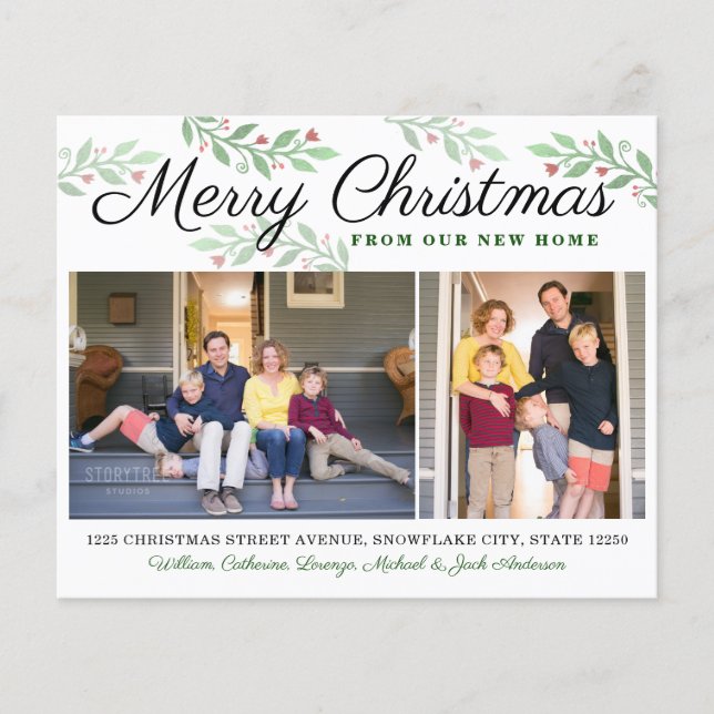 Budget New Home Christmas 2 Photo Holiday Moving (Front)