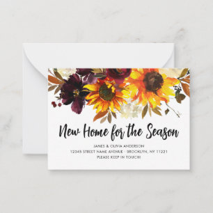 Budget New Home for Fall Season Sunflower Moving Card