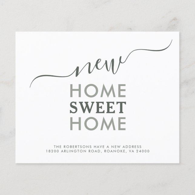 Budget New Home Sweet Home Moving Announcement (Front)