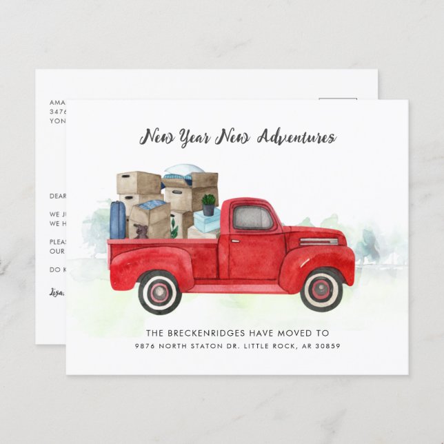 Budget New Year Moving Address Announcement (Front/Back)