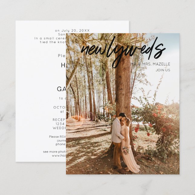 Budget Newlyweds B 1 Photo Post Wedding Reception (Front/Back)