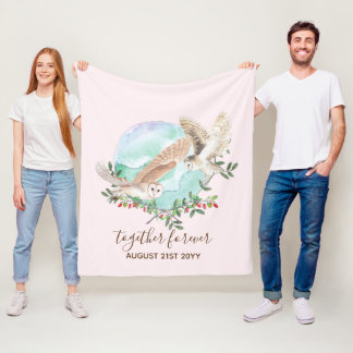BUDGET Newlyweds Custom Wedding Gifts OWLS Fleece Blanket