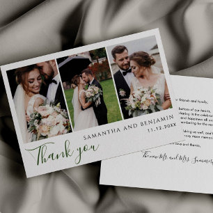 Budget Newlyweds Photo Collage Wedding Thank You Card