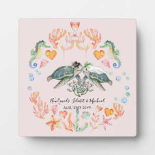 BUDGET Newlyweds Wedding Gifts Custom SEA TURTLES Plaque