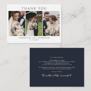 Budget Newlyweds Wedding Photo Collage Thank You Card