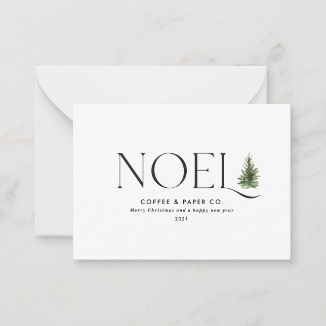 budget Noel modern business Christmas Holiday Card (Front)