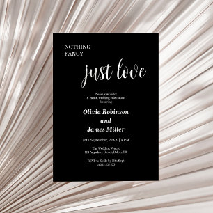 Budget Nothing Fancy Just Love Wedding Invitation